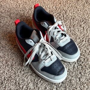 Casual Low-Top Nike Dunk Sneakers in Navy, Gray & Red